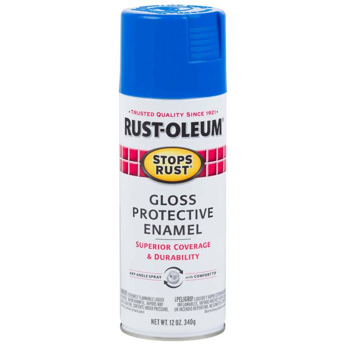 Stops Rust® Protective Enamel Spray Paint, 12 oz Aerosol Can, Sail Blue, Gloss Finish