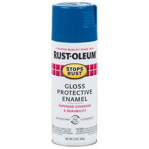 Stops Rust® Protective Enamel Spray Paint, 12 oz Aerosol Can, Royal Blue, Gloss Finish