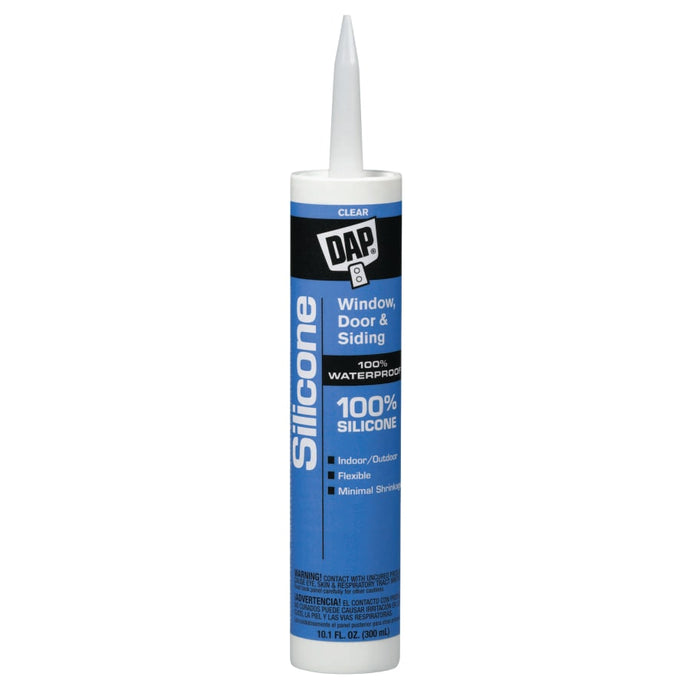 All-Purpose 100% Silicone Rubber Sealants, 10.1 oz Canister, Clear