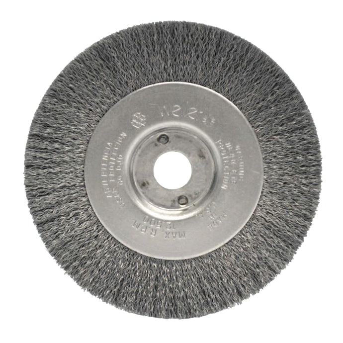 Narrow Face Crimped Wire Wheel, 4 in D x 1/2 in W, .014 in Steel, 6,000 rpm