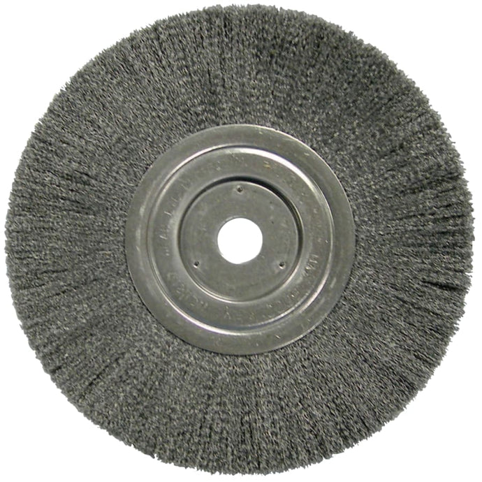 Narrow Face Crimped Wire Wheel, 8 in D, .008 Steel Wire