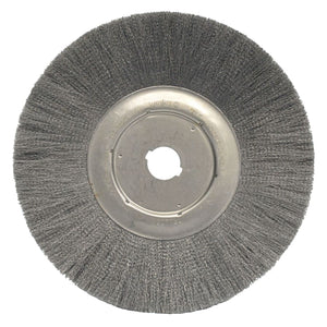 Narrow Face Crimped Wire Wheel, 12 in D, .014 Steel, 1 1/4 in Arbor