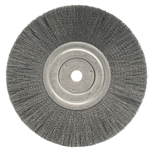 Narrow Face Crimped Wire Wheel, 8 in D x 3/4 W, .006 Stainless Steel, 6,000 rpm