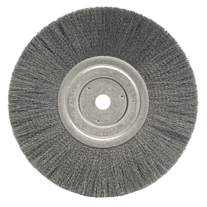 Narrow Face Crimped Wire Wheel, 8 in D x 3/4 W, .0118 Stainless Steel, 6,000 rpm