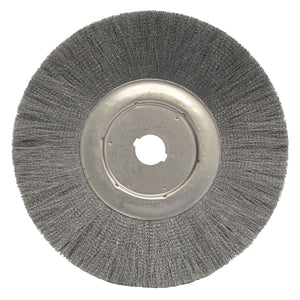 Narrow Face Crimped Wire Wheel, 12 in D, .0104 Stainless Steel, 1-1/4 in Arbor
