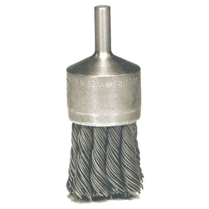 Knot Wire End Brushes, Steel, 22000 rpm, 1 1/8in Dia, 7/8 in x .02 Trim