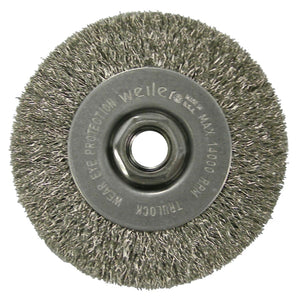 Crimped Wire Wheel, 4 in D x 1/2 in W, .014 in Stainless Steel Wire, 14,000 rpm