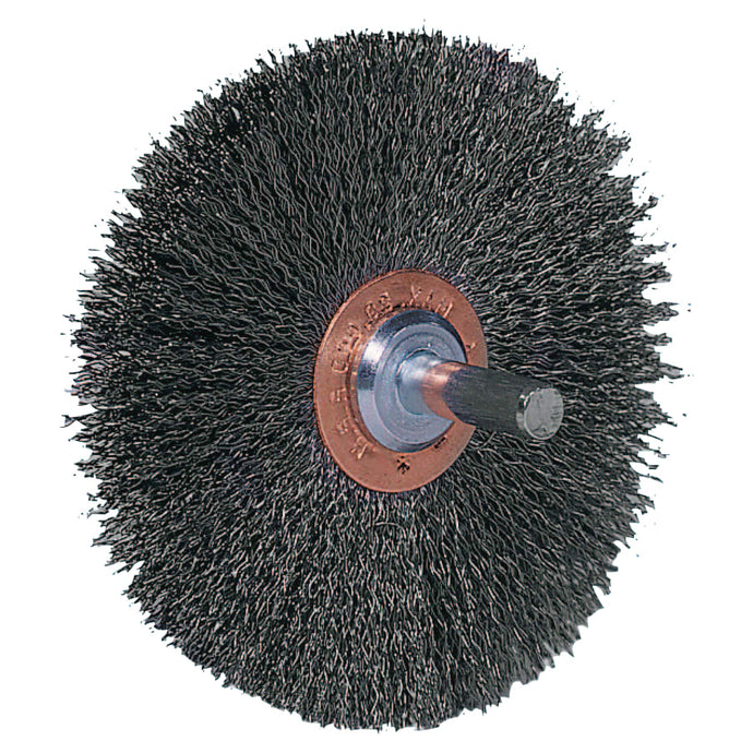 Stem-Mounted Wide Conflex Brush, 3 in D x 1 W, .008 Stainless Steel, 20,000 rpm