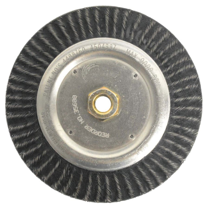 Polyflex® Stringer Bead Twist Knot Wire Wheel, 7 in D x 3/16 in W, .02 in Steel