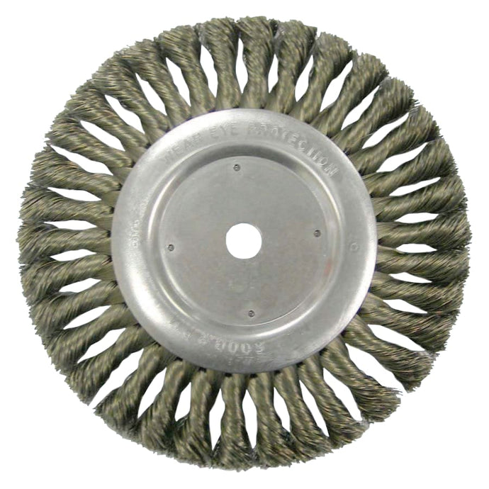 Vortec Pro Knot Wire Wheel, 8 in Dia, .023 in Carbon Steel Wire, 6,000 rpm