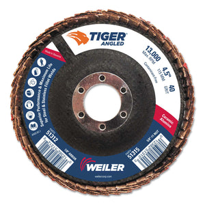 Tiger Angled Flap Disc, 7/8 in, 40 Grit, 10 per Box