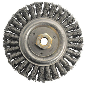 Dually™ Stainless Steel Wheel Brush 0.023 in Bristle Diameter, 5 in Outside Diameter, 5/8 in - 11 UNC Center Hole Size