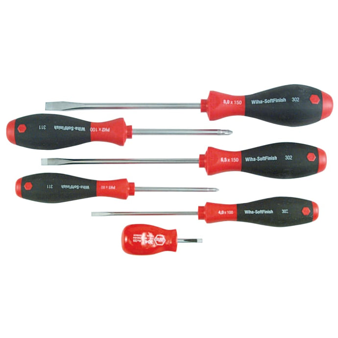 SoftFinish Screwdriver Sets, Phillips; Slotted, 6 Piece